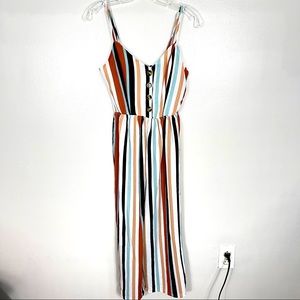 J for Justify Striped Sleeveless Jumpsuit Size Small